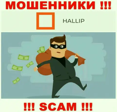 Работая совместно с брокерской организацией Hallip Com Вы не получите ни рубля - не вносите дополнительные деньги