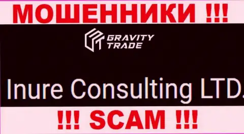 Юр лицом, владеющим интернет обманщиками Gravity-Trade Com, является Inure Consulting LTD