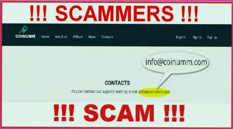 Coinumm Com scammers mail