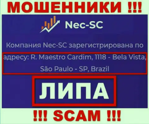 Где реально зарегистрирована контора NEC SC непонятно, инфа на сайте развод