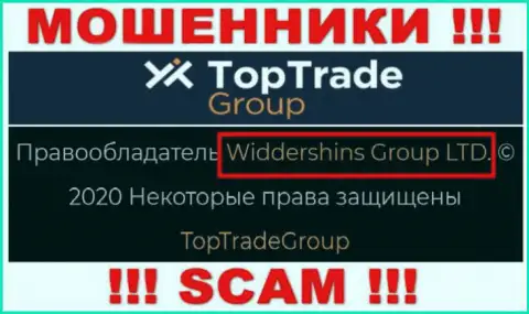 Сведения о юр лице Top Trade Group на их официальном сайте имеются - это Widdershins Group LTD