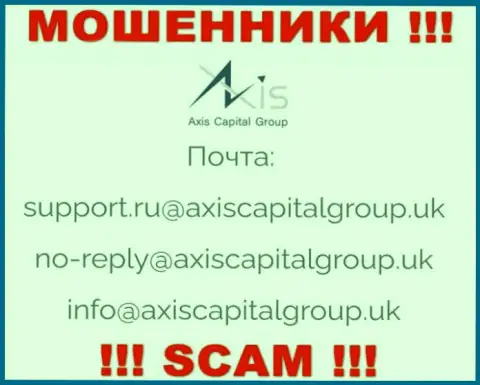 Связаться с интернет-мошенниками из конторы Axis Capital Group Вы сможете, если напишите сообщение им на электронный адрес