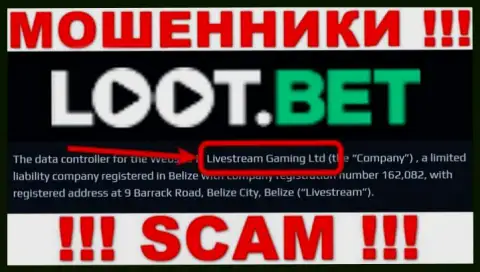 Вы не сумеете сберечь собственные денежные средства работая с LootBet, даже если у них имеется юридическое лицо Livestream Gaming Ltd