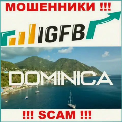 На сайте IGFB One написано, что они расположены в офшоре на территории Dominica