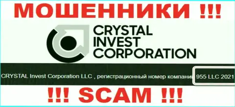 Регистрационный номер конторы Crystal Invest Corporation, скорее всего, что липовый - 955 LLC 2021