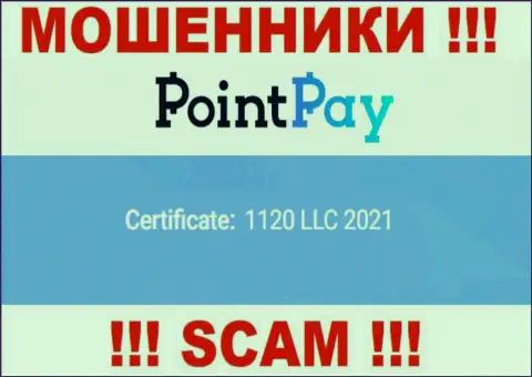 Рег. номер Point Pay, который предоставлен мошенниками на их сайте: 1120 LLC 2021
