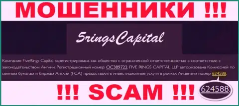 FiveRings-Capital Com засветили номер лицензии на интернет-сервисе, однако это не обозначает, что они не МОШЕННИКИ !!!