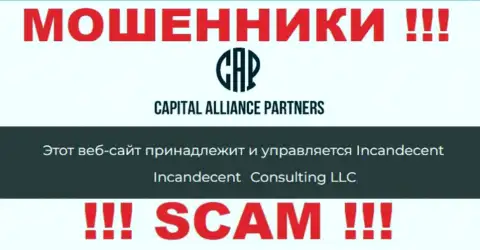 Юр. лицом, управляющим интернет мошенниками CapitalAlliancePartners, является Consulting LLC