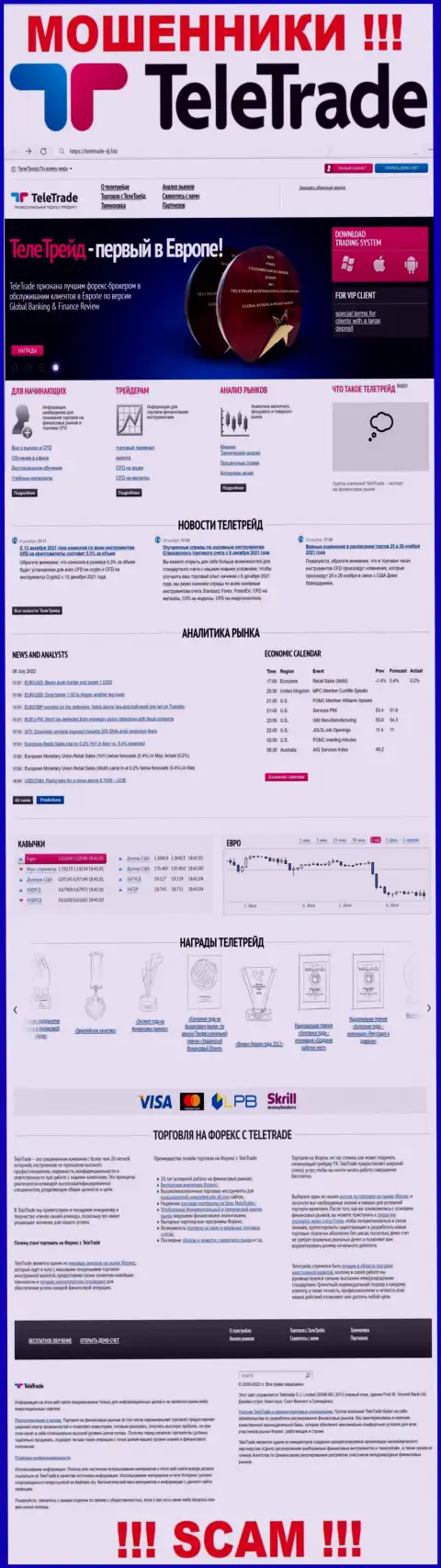 TeleTrade Ru - это сайт internet-аферистов ТелеТрейд