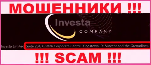 На официальном портале Investa Limited опубликован адрес этой конторы - Suite 284, Griffith Corporate Centre, Kingstown, St. Vincent and the Grenadines (офшорная зона)