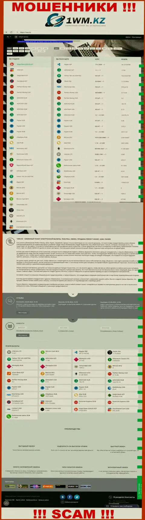 1ВМ Кз - это интернет-портал мошенников и махинаторов 1 WM Kz