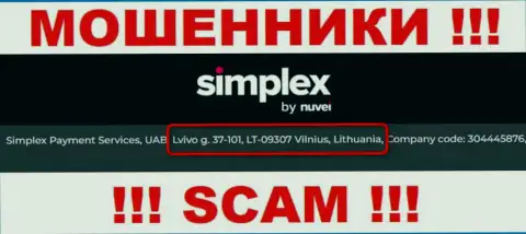 На сайте организации Simplex предложен липовый официальный адрес - это ВОРЮГИ !!!