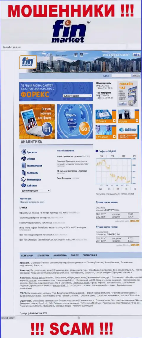 Сервис аферистов ФинМаркет - ФинМаркет Ком Юа ловушка для доверчивых людей