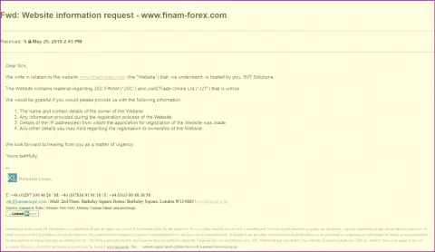 Кидалы из Finam Ltd не прекращают строчить глупости про блокирование страницы с отзывами