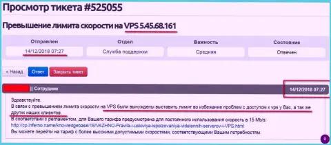 Веб-хостер сообщил о том, что VPS сервера, где именно и хостился интернет-портал ffin.xyz лимитирован в скорости