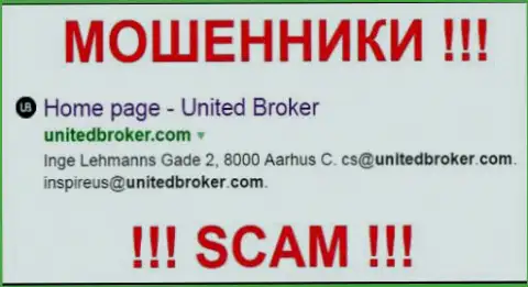 UnitedBroker Net - это МОШЕННИКИ !!! SCAM !!!
