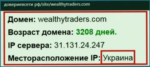 Украинское место регистрации брокерской конторы Wealthy Traders, согласно справочной инфы интернет-портала довериевсети рф